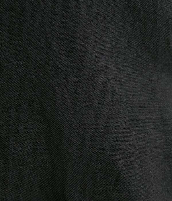 Rough linen　バルーンシャツカーデ(A・ブラック)