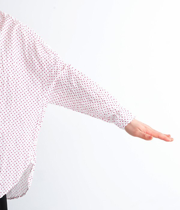 ドットクリンクル加工レギュラーシャツ(B・ピンク)