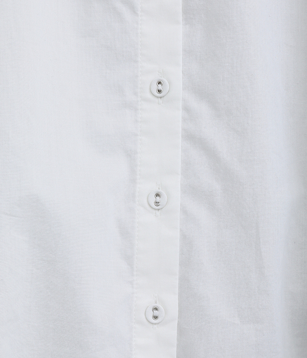 ライト平織りコットン製品染め ギャザースリーブシャツ(A・オフホワイト)
