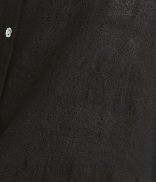 シアーチェックスタンドカラーバックギャザーシャツ(A・ブラック)