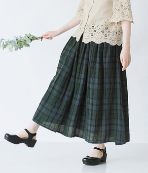 新品　ichi antiquite's ピンクチェック　トップススカート　セット