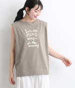 hesoさんコラボドローイングノースリーブTシャツ(A・グレー×文字)