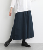 コットンツイル スカート風ワイドパンツ(B・ネイビー)