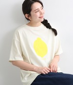プレーティング天竺　LemonクルーネックTシャツ(A・アイボリー)