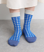 シースルーソックス GINGHAM(B・ブルー)