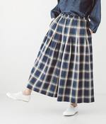 コットンオックスチェックタックパンツ(B・ネイビー)