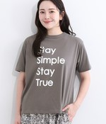 コーマ天竺ソフト仕上げ プリントTシャツ(Stay Simple.)(C・チャコール)
