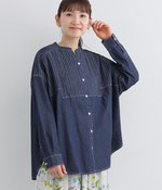 5.5ozデニムピンタックシャツ(C・インディゴ)