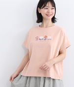 空紡糸天竺　フレンチスリーブTシャツ(B・ピンク)