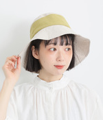 フレンチリネン風 リボンハット(D・ピスタチオ)