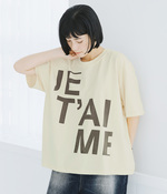 ピグメントダイ Tシャツ JET’AIME(C・アイボリー)
