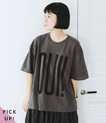 ピグメントダイ Tシャツ OUI!NON!(D・チャコール×ブラック)