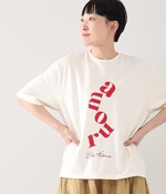 amourプリントTシャツ(B・ナチュラル×レッド)