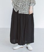フレンチリネンキャンバス スカート(ブラック)