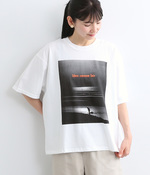 フォトプリント Tシャツ(A・ホワイト×オレンジ)