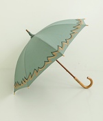 晴雨兼用パラソル　刺繍　長傘47cm(A・グレイッシュグリーン)