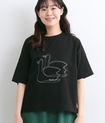 USコットンスワン刺繍Tシャツ(B・ブラック)