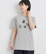 コットン天竺 プリントTシャツ SHELL(B・杢グレー×ブラック)