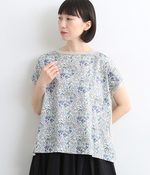 ムラ糸×ローンフラワープリントミナミシャツ(A・グレージュ)