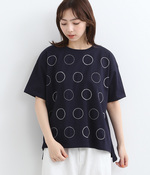 ドット刺繍Tシャツ(C・ダークネイビー)