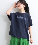 プリントワイドTシャツ(C・ネイビー)