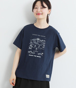 夏のアクティビィティプリントTシャツ(C・ネイビー)