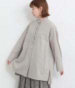 ボタニカル比翼刺繍ロングシャツ(C・ライトグレー)
