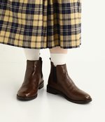 カウレザー サイドゴアブーツ(B・ダークブラウン)