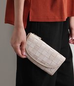 カウレザーメッシュ長財布(ホワイト)