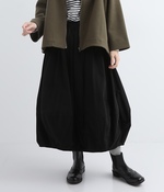 コーマ糸カラーバルーンスカート(B・ブラック)
