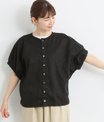 天竺×コットンサテンワンウォッシュ2wayコンビネーションプルオーバー(C・ブラック)