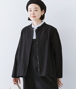 コットンリネン　シャツジャケット(A・ブラック)
